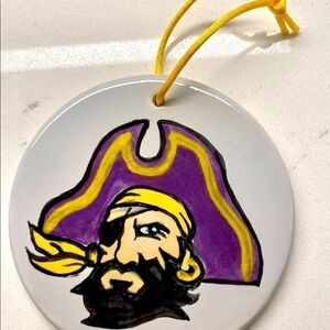 Handmade Christmas ECU Pirate 5" Ceramic Christmas Tree Holiday Ornament